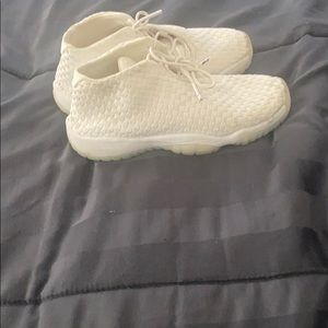 White patterned Jordan’s